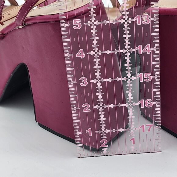 Lemon Drop by Privileged Fuchsia Tornado Platform Sandals Size 7.5 - Picture 14 of 16